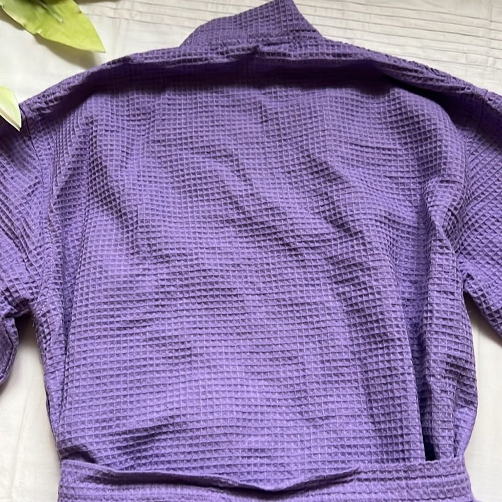 Chakir Turkish Linens Lightweight Quick Dry Waffle Knit Kimono Short Robe - Picture 12 of 13